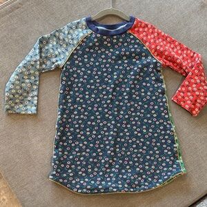 Colorful Long Sleeve Dress with Floral Pattern